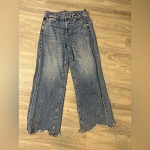 American Eagle Dreamy Drape Wide Leg Jeans 10 Long